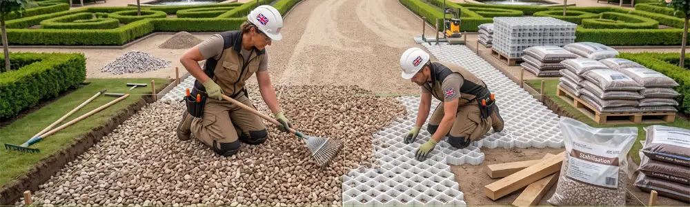 Gravel stabilisation grid calculator