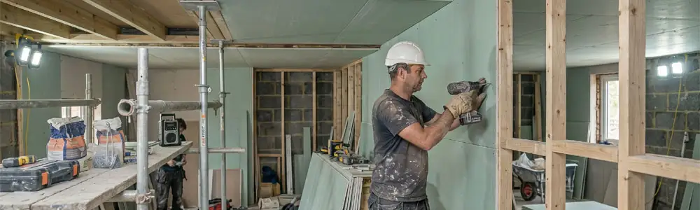 Plasterboard drywall installation