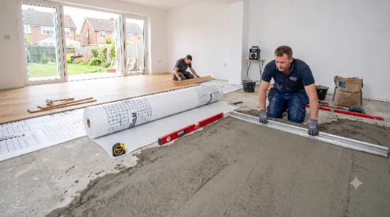 Flooring take-off screed underlay and hard floor calculations